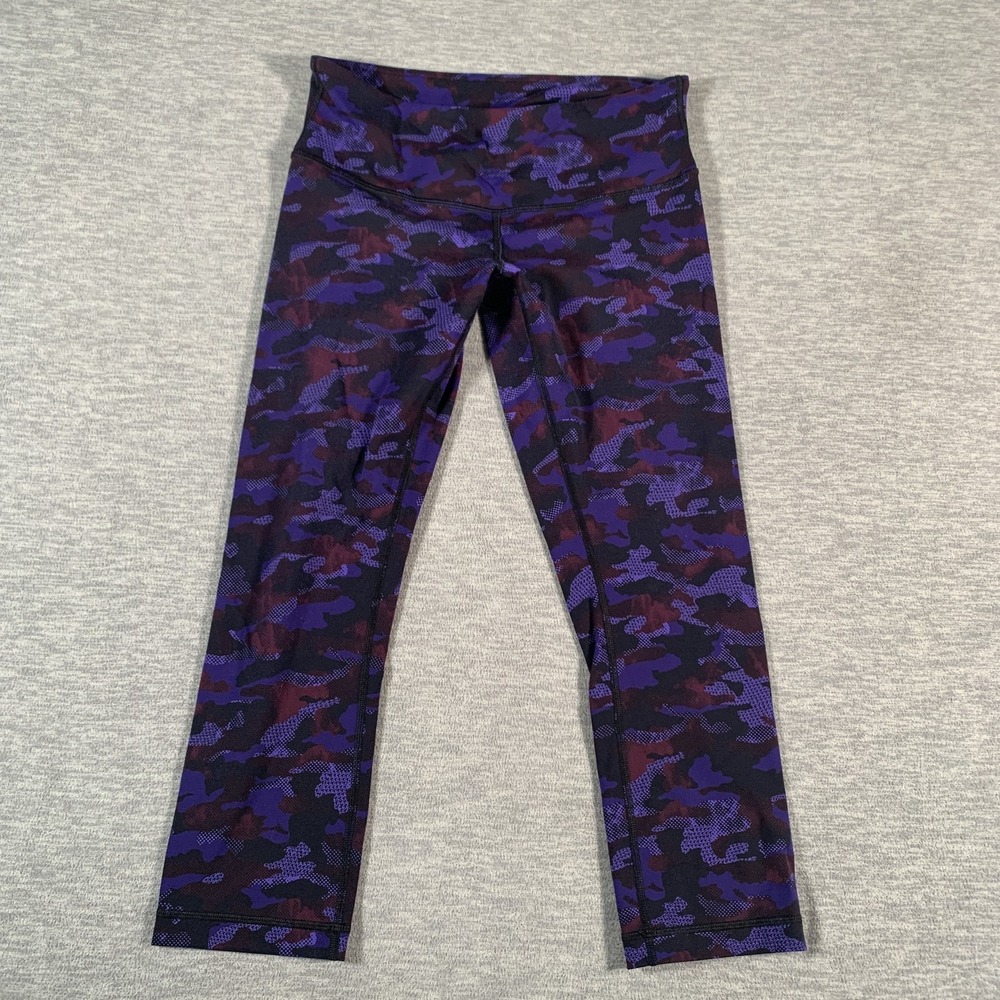 Lululemon Pants Womens Medium‎ Wunder Under High Rise Leggings Camo Yoga Gym